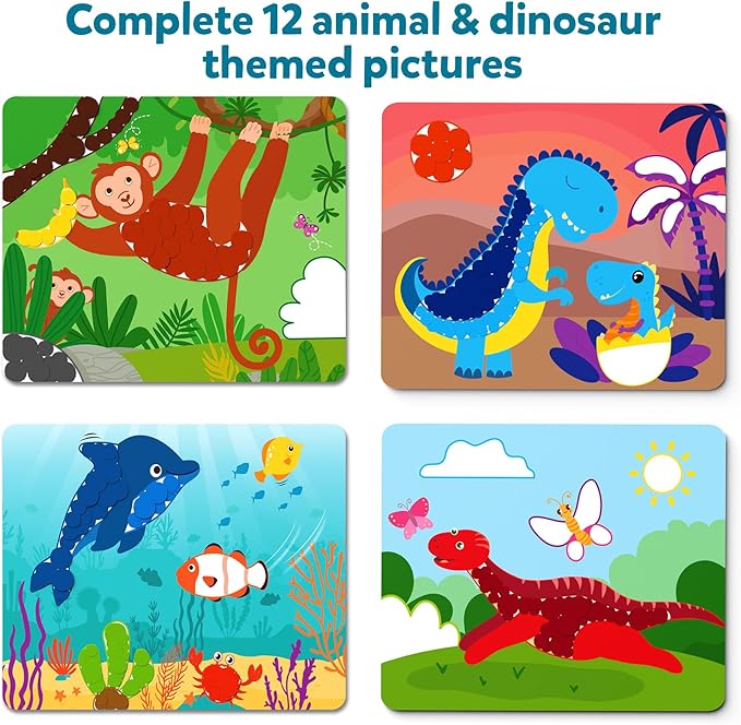 Skillmatics Art Activity - Dot It Combo, No Mess Sticker Art for Kids, DIY Craft Kits, Scrapbooking, Gifts for Boys & Girls Ages 3, 4, 5, 6, 7, Travel Toys for Toddlers