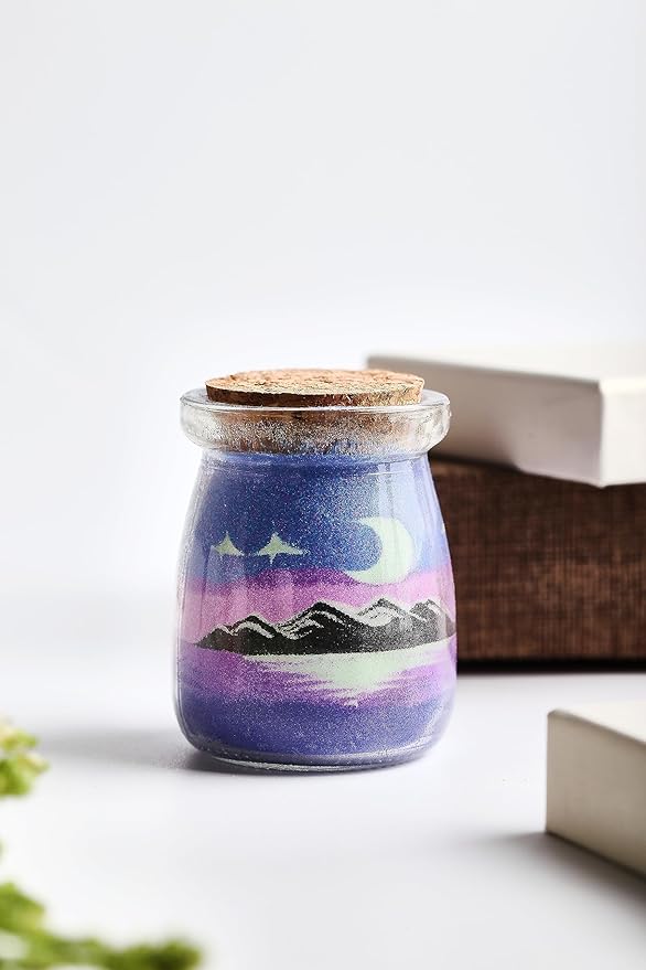 YUANLUGV Sand Art Bottles, Colored Sand with Luminous Sand Art Crafts Gift for Kids, Elegant and Exquisite Sand Art Craft Bottle，Gifts for Girls Boys Kids Women Birthday (A)