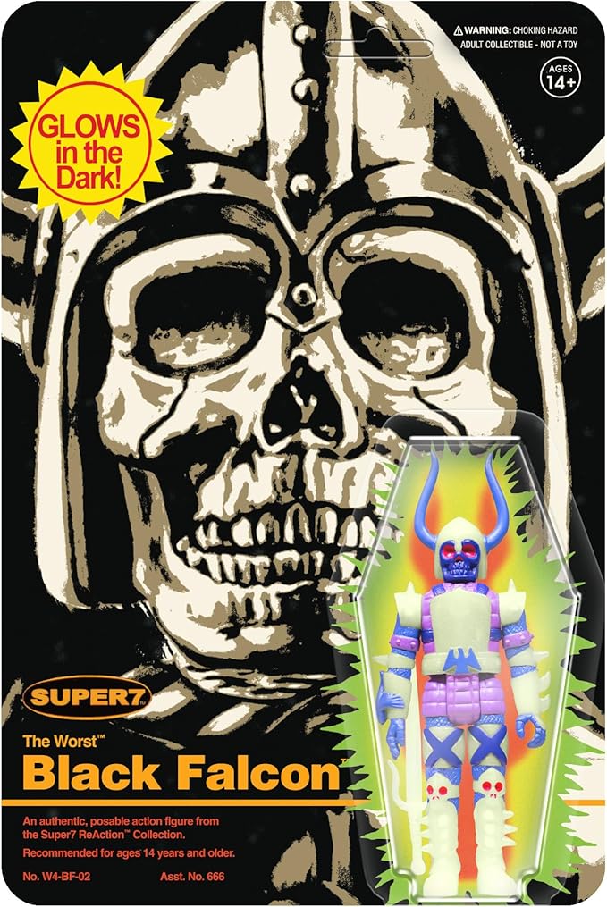 Super7 The Worst Black Falcon (Monster Glow) - 3.75" The Worst Action Figure Collectibles and Retro Toys