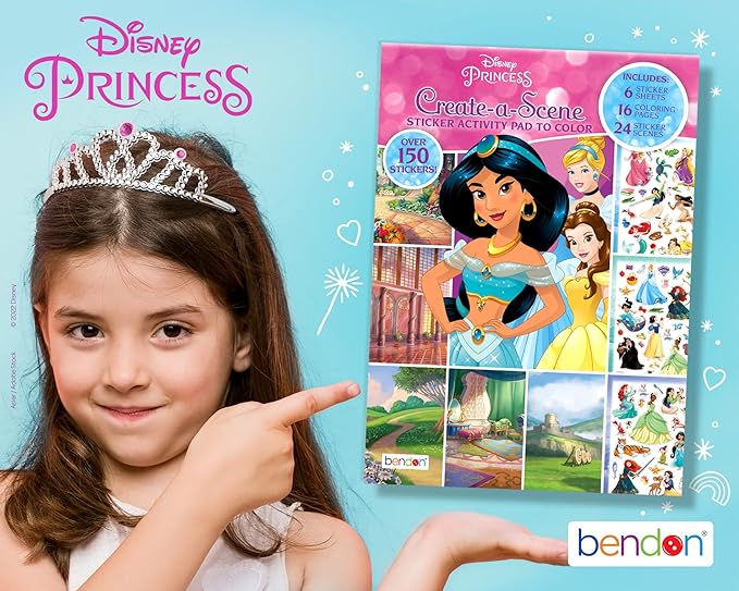Disney Princess Create-A-Scene Sticker Activity Pad and Sticker Scenes 45650, Bendon