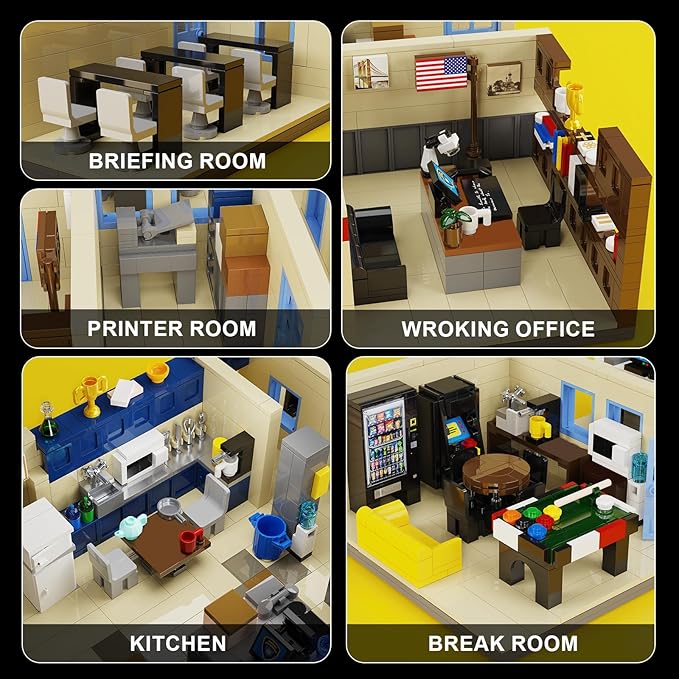 The 99th Precinct 4th Floor Building Set, Office Building Blocks Toy Compatible with Lego for Adults Boys Girls Aged 6+, Gift for TV Fans Collectible Merchandise (1313 Pieces)