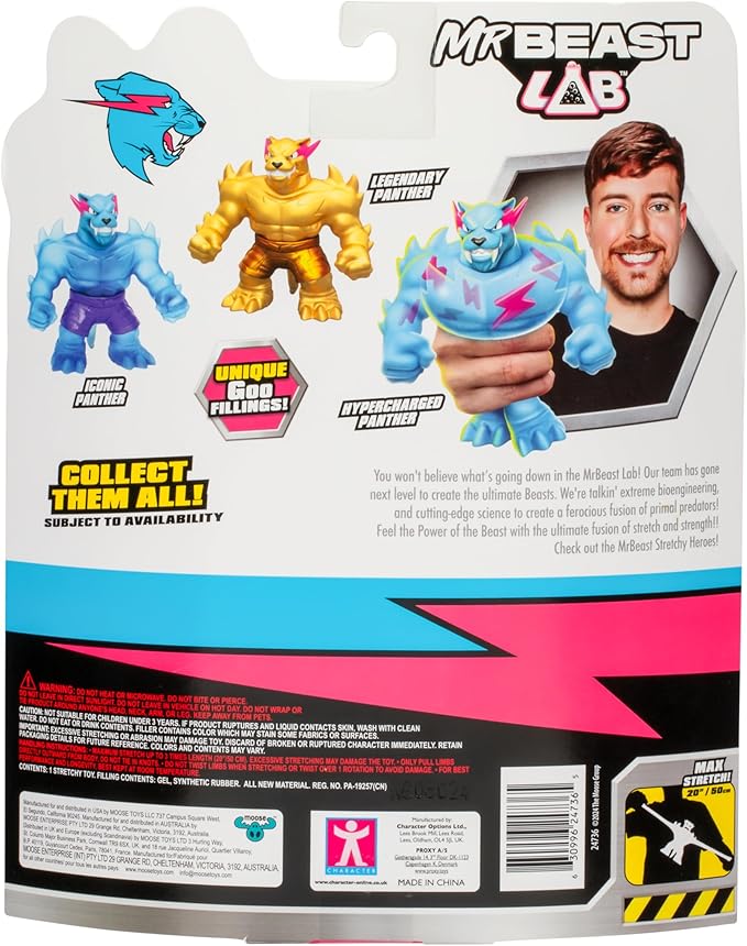 MrBeast Lab Stretchy Hypercharged Panther by Heroes of Goo JIT Zu Goo, Squeeze, Squish and Stretch MrBeast's Panther Up to 3 Times Its Size