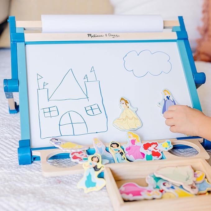 Melissa & Doug Deluxe Double-Sided Tabletop Easel (Arts & Crafts, 42 Pieces, 17.5” H x 20.75” W x 2.75” L, Great Gift for Girls and Boys - Best for 3, 4, 5 Year Olds and Up),Gold