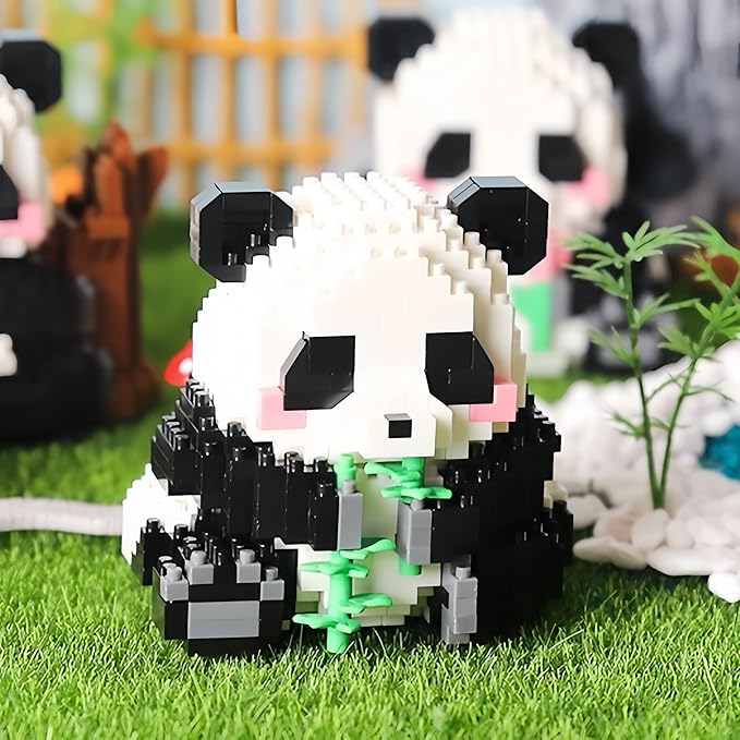 Micro Building Blocks Bamboo Panda Children's Building Blocks Toys Adult Building Blocks Set Suitable for Various Life Surprise Gifts - Mini Panda Consists of (484 Pieces) Bricks