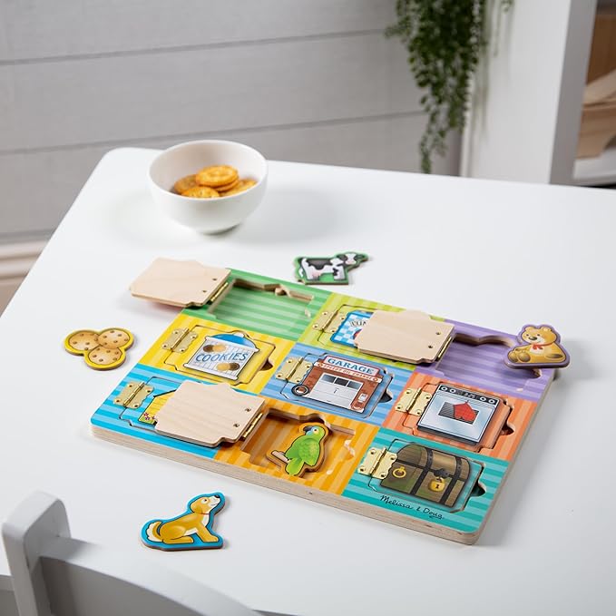 Melissa & Doug Hide and Seek Wooden Activity Board With Wooden Magnets