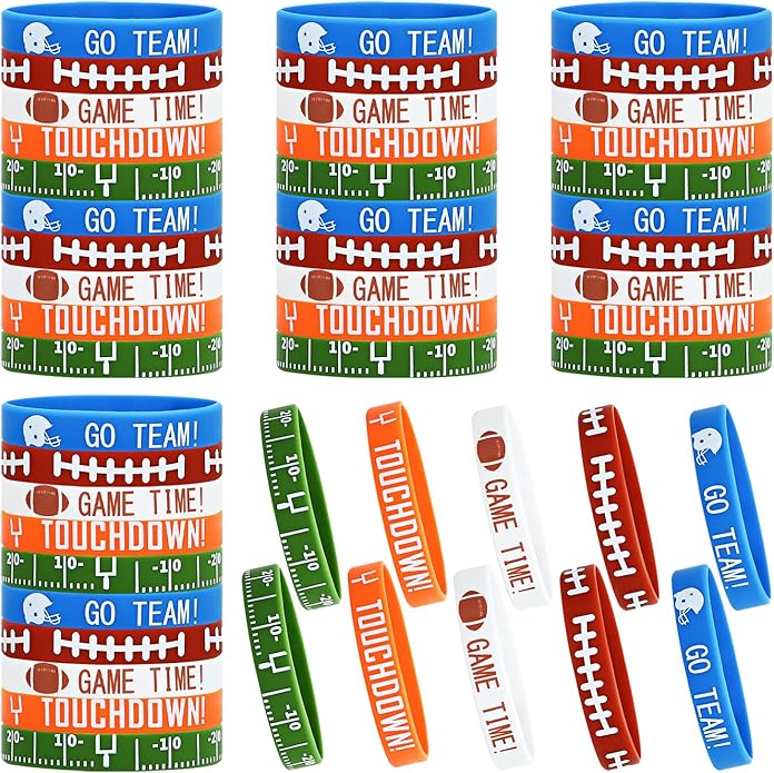 SOTOGO 48 Pieces Bracelets Multicolor Silicone Stretch Wristbands for Christmas Birthday Party Supplies
