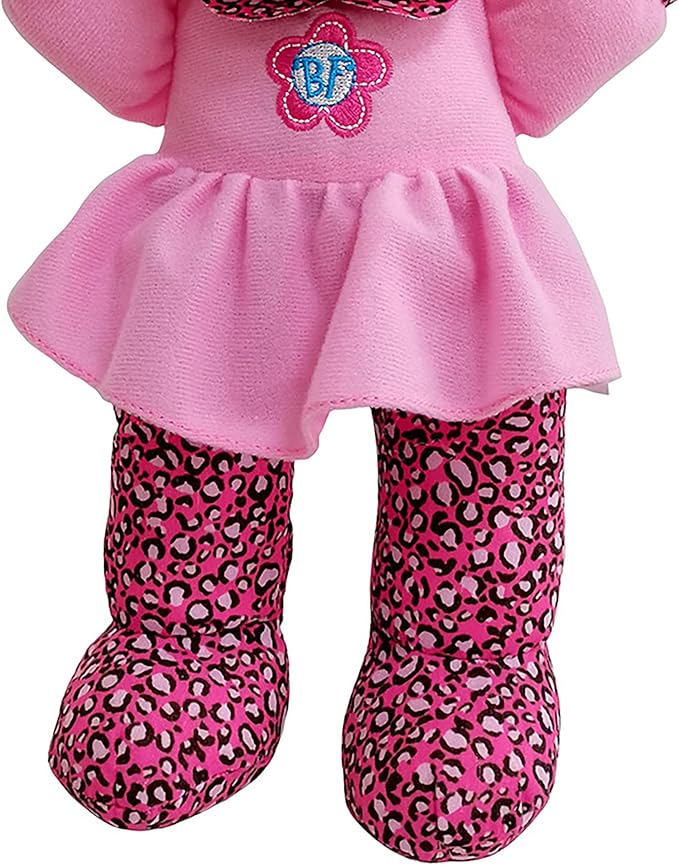 Baby's First Soft & Cuddly Baby Kisses Doll - Dressed in Pink Top and Print Leggings - Press her Tummy for a Sweet Kisses Sounds and Says I Love You