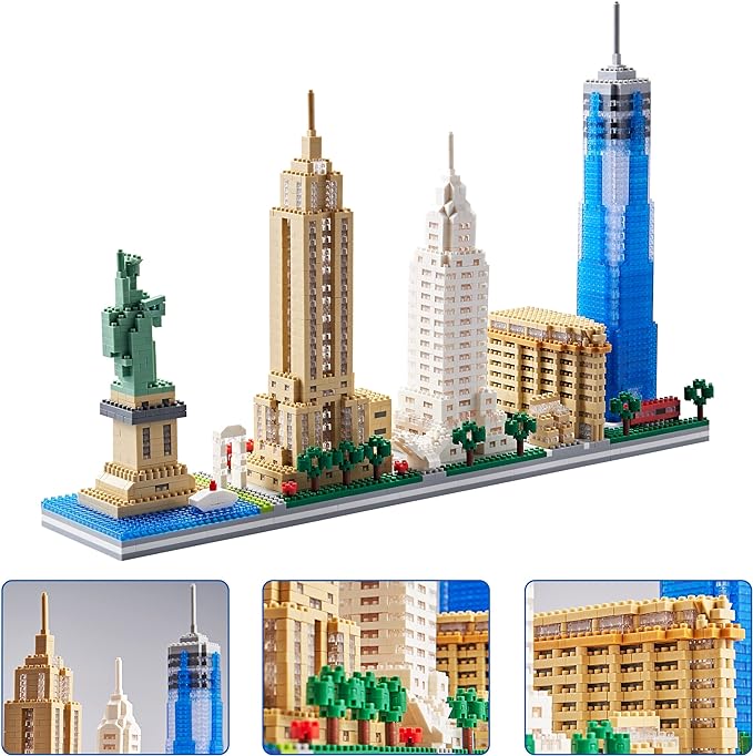 City Architecture New York Micro Mini Blocks Skylines Collection Building Set for Adults NYC Skyline Model Kit for Kids Age of 14+ 3452 Pieces Bricks