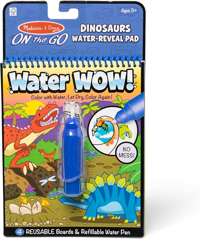 Melissa & Doug On The Go Water Wow! Reusable Water-Reveal Activity Pad – Dinosaurs