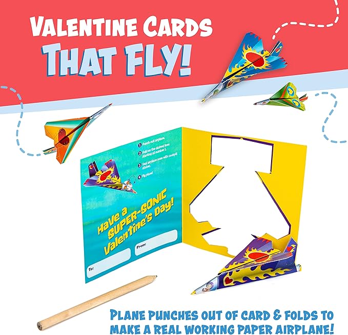PEACEABLE Kingdom Card Paper Plane Super Valentines, 1 EA