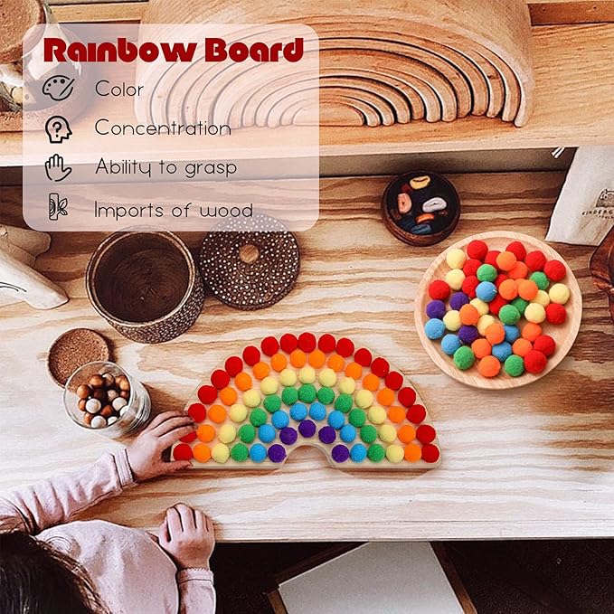 ibwaae Wooden Peg Board Beads Game Color Sorting Toys Counting Matching Game Bead Counting Fine Motor Skill Montessori Toys for Toddlers (Blue Gradient)