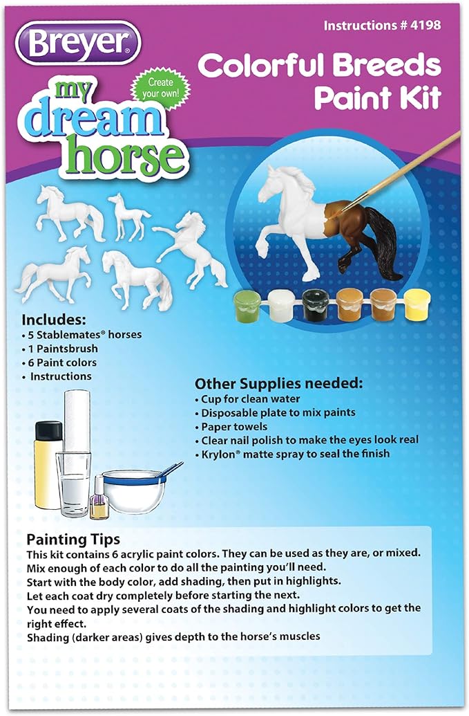 Breyer Stablemates Horse Crazy Colorful Breeds Craft Activity Paint Set