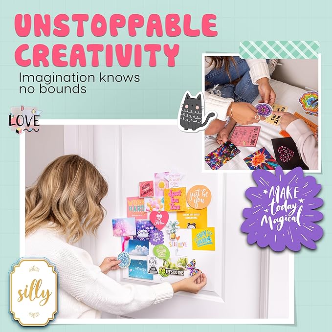 Hapinest DIY Wall Collage Kit for Teen Girls, Picture Arts and Crafts Kit Tween Girl Room Decor, Birthday Gifts Ages 10 11 12 13 14 16 Years Old and Up, Cool Stuff for Bedroom Dorm Aesthetic Décor