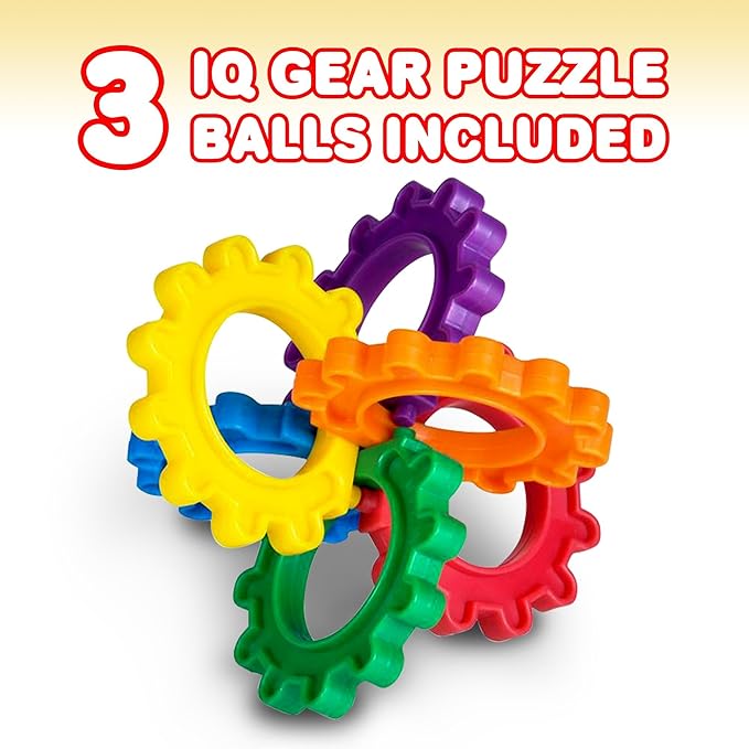 IQ Challenge Set, Fun Puzzle Balls with Free Colorful Instruction Guide by Gamie, Party Games, Fidget Brain Teaser Puzzles, Includes 12 Fun and Challenging Puzzle Balls, Great Educational Toy for Kids