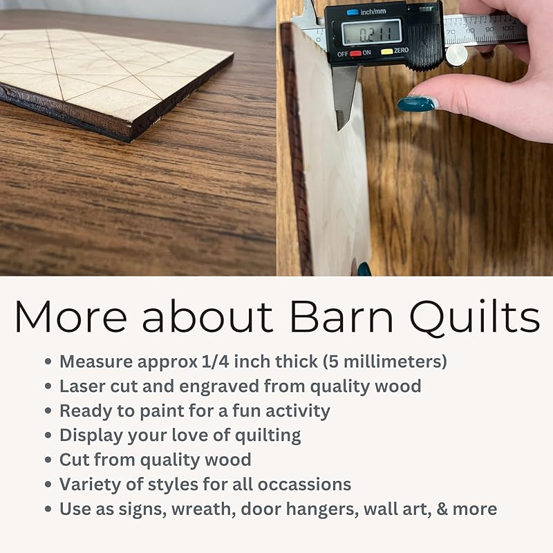 Unfinished Barn Quilt Square Wooden Sign, Country Decor Canvas Quilts Blocks (6 inches, Star of the Milky Way)