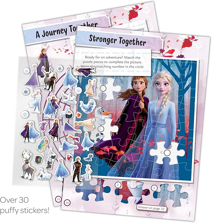 Disney Frozen 2 Anna and Olaf 32-Page Coloring and Activity Book with Puffy Stickers 45823, Bendon