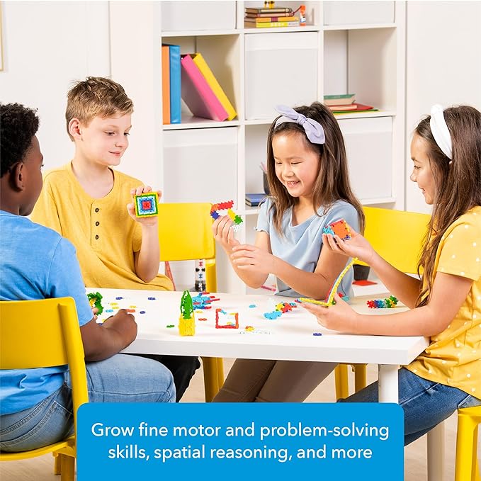 PLUS PLUS 240 Piece Interlocking Building Blocks for Kids, Open Ended Connecting Toys, STEM Bin Classroom Mini Manipulatives - Rainbow Mix Play Tube