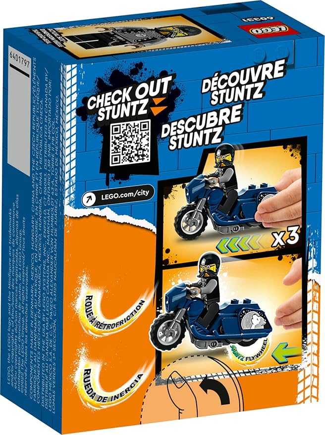 LEGO City Stuntz Touring Stunt Bike 60331 Building Toy Set; Flywheel-Powered Bike for Boys, Girls, and Kids Ages 5+ (10 Pieces)