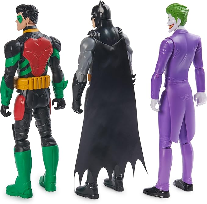 DC Comics, Batman Team Up 3-Pack, The Joker, Robin 12-inch Figures, Collectible Super Hero Kids Toys for Boys & Girls