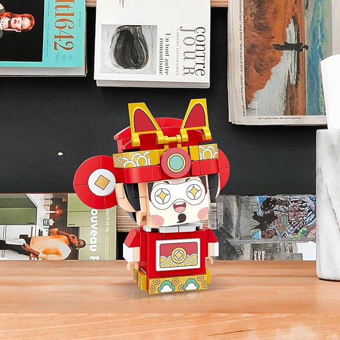China-Chic Chousheng Building Block Set, God of Wealth CAISHEN Chinese Traditional Opera Character Home Decor,STEM Educational Toys Theme Chinese Culture for Kid 6+ Boy Girl Adult (204 Pcs) 96001