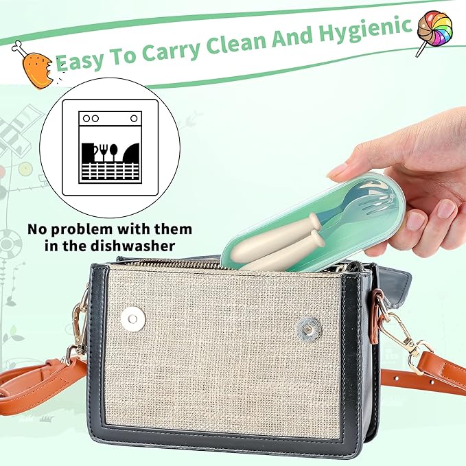 9 Pieces Toddler Utensils Stainless Steel Fork and Spoon Safe Baby Silverware Set, Kid Safe Utensils Children's Flatware Kids Cutlery Set with Round Handle for LunchBox (White, Rose Red, Blue)