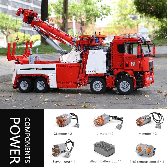 Mould King 17027 Road Rescue Vehicle Building Block Kits, MOC Building Blocks Set to Build, Gift for Kids Age 8+/Adult Collections Enthusiasts (4883 Pieces with Motor/APP Remote Control)