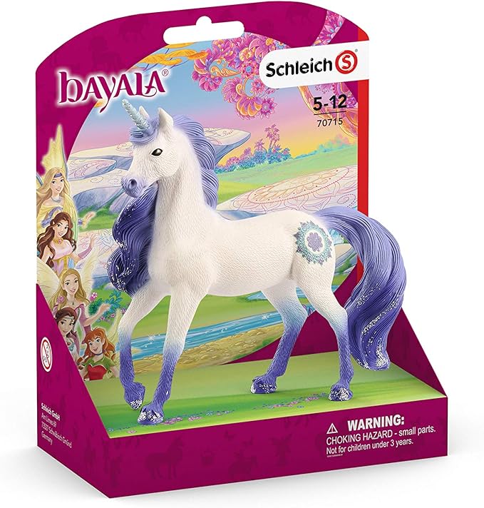 Schleich bayala, Unicorn Toys for Girls and Boys, Mandala Unicorn Stallion Unicorn Figurine, Purple, Ages 5+