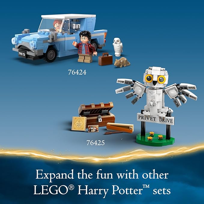 LEGO Harry Potter Flying Ford Anglia, Buildable Car Toy with 2 Minifigures for Role Play, Fantasy Playset for Kids, Harry Potter Car, Gift for Boys, Girls and Any Fan Ages 7 and Up, 76424