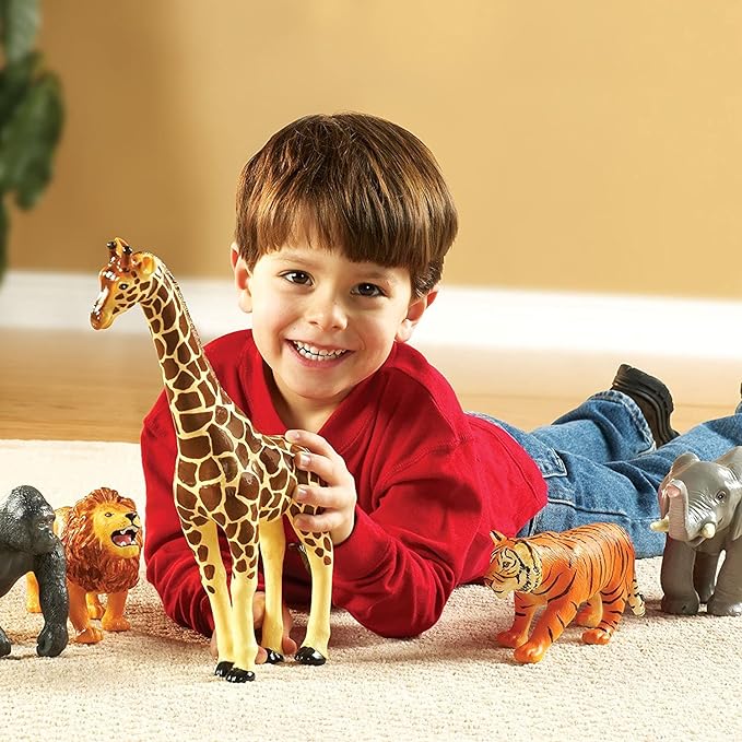 Learning Resources Jumbo Jungle Animals, Animal Toys for Kids, Safari Animals, 5 Pieces, Ages 18 months+