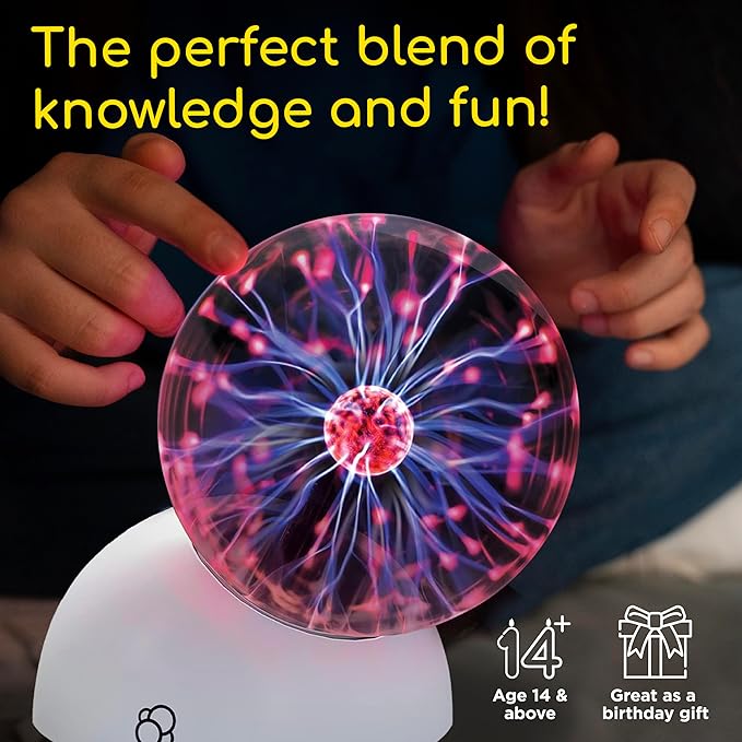 Thames & Kosmos The Plasma Ball Essential STEM Tool | Classic Scientific Device, Fresh 5-inch Glass Sphere, Interactive Electric Light Show | Explore Electricity, Matter, Energy, Small