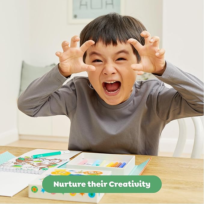 Tiger Tribe: Coloring Set - Backyard Bugs - All-in-1, Stickers & Markers, Cute Garden Critters, Magnetic Sealed Storage Box for Travel, Kids Ages 5+