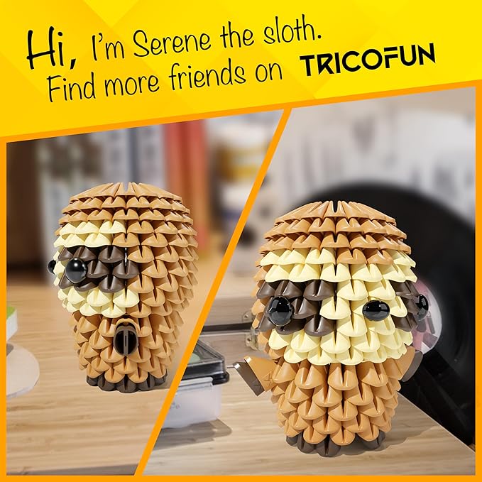 Creative Soft Building Blocks, Cute Animal kit Assembling Building Toys Gifts for Kids and 6+ Interactive Building Toy for Kids, Boys, and Girls (1103-SLOTH)