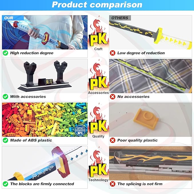 Jorumo Demon Slayer Swords Building Sets for Adults and Kids, 39in Tomioka Giyuu Sword Building Block with Scabbard and Stand, Anime Sword Building Toy Katana Demon Slayer Gift, 768 Pcs