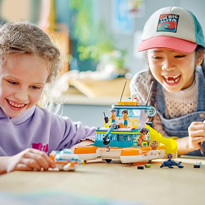 LEGO Friends Sea Rescue Boat 41734 Building Toy Set for Boys & Girls Ages 7+ Who Love The Sea, Includes 4 Mini-Dolls, a Submarine, Baby Dolphin and Toy Accessories for Ocean Life Role Play
