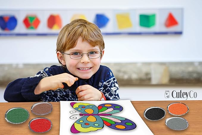 CuteyCo Crafty Sand for Kids - 10 Colors: 3 lbs of Vibrant Craft Sand & Play Sand