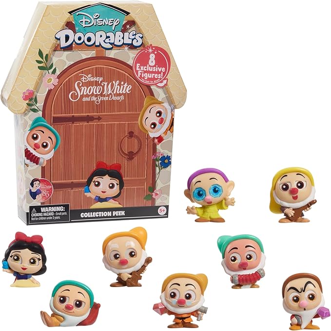Disney Doorables Snow White Collection Peek, Easter Basket Stuffers, Officially Licensed Kids Toys for Ages 5 Up, Gifts and Presents by Just Play