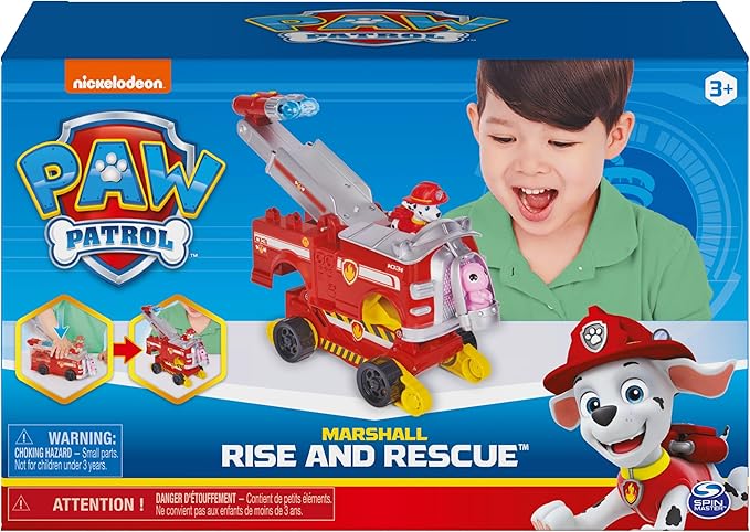 Paw Patrol, Marshall Rise and Rescue Transforming Toy Car with Action Figures and Accessories, Kids Toys for Ages 3 and up