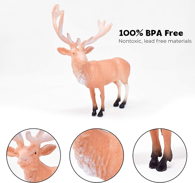 Sunny Days Entertainment Wild Animal Adventure Safari Bucket – 57 Piece Toy Play Set for Kids | Plastic Jungle Figures Playset with Storage Container