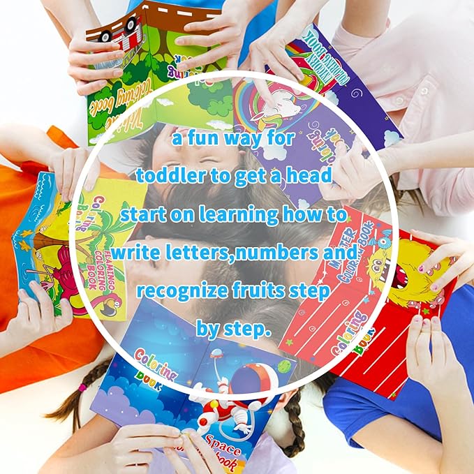 Omgouue 24PCS Small Coloring Books for Kids Ages 2-4,4-8,Birthday Party Favors Gifts Goodie Bags Stuffers Holiday Supplies Includes Unicorn Dinosaur Animal Mermaid