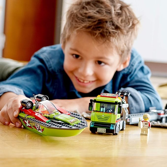 LEGO City Race Boat Transporter 60254 Race Boat Toy, Fun Building Set for Kids (238 Pieces)
