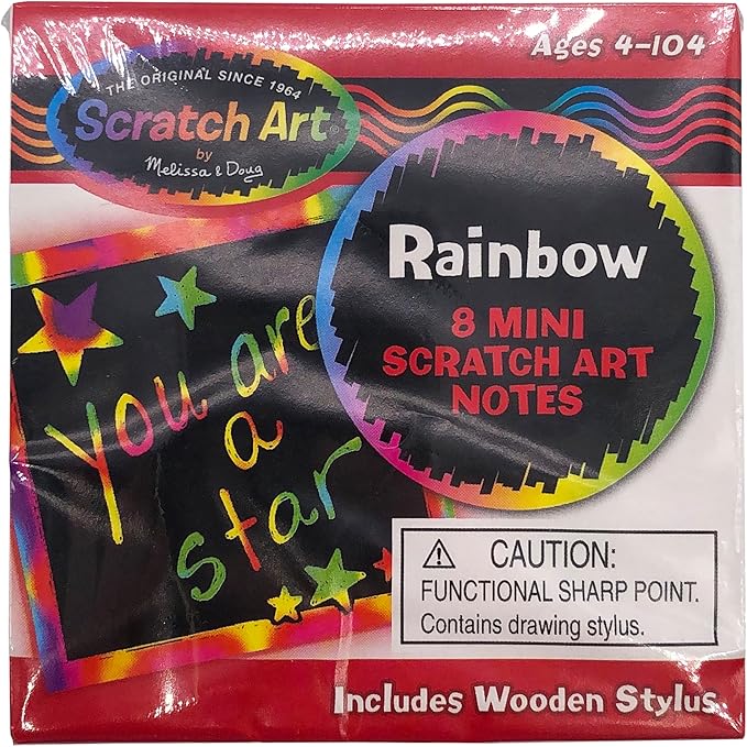 Melissa & Doug Rainbow Mini Scratch Art Notes