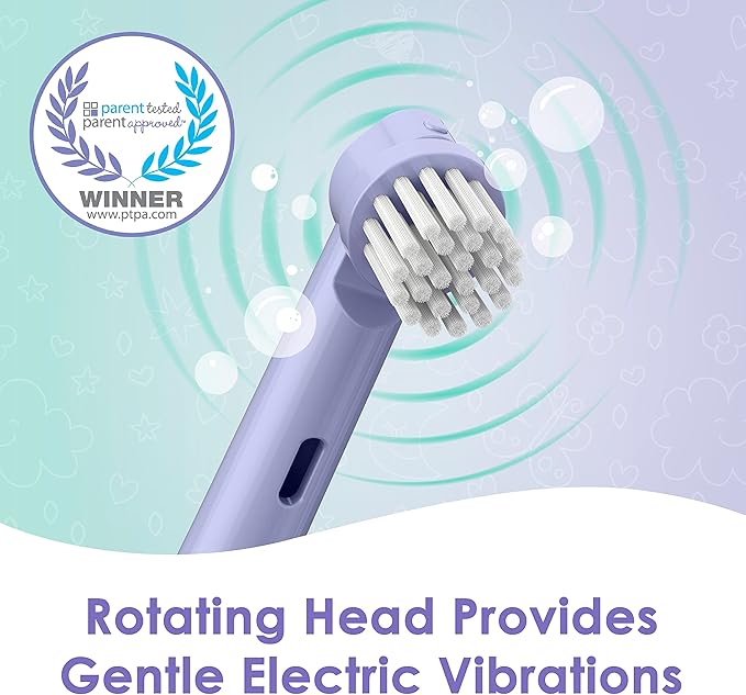 Brusheez Kids’ Electric Toothbrush Set - Safe & Effective for Ages 3+ - Parent Tested & Approved with Gentle Bristles, 2 Brush Heads, Rinse Cup, 2-Minute Timer, & Storage Base (Luna The Llama)