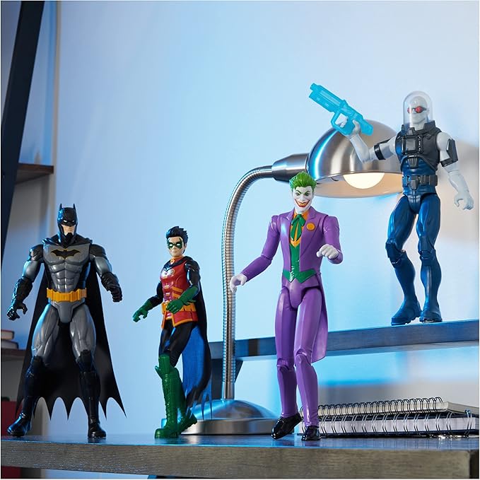 DC Comics, Batman and Robin vs. The Joker and Mr. Freeze, 12-inch Action Figures, Kids Toys for Boys and Girls Ages 3 and Up