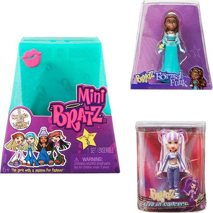 Bratz Mini Series 3 Collectible Figures by MGA's Miniverse, 2 Mini in Each Pack, Blind Packaging Doubles as Display, Y2K Nostalgia, Collectors Ages 6 7 8 9 10+