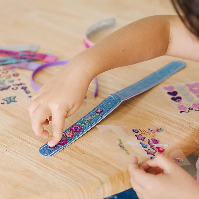 Melissa & Doug Design-Your-Own Jewelry-Making Kits - Bangles, Headbands, and Bracelets - DIY , Decorate With Stickers, Crafting Set For Kids Ages 4+