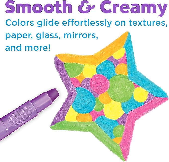 Faber-Castell Neon Gel Crayons: 6 Jumbo Gel Crayons in Durable Storage Case: Toddler Art Supplies for Coloring, Twistable Crayons for Kids Drawing Supplies Ages 3-4+