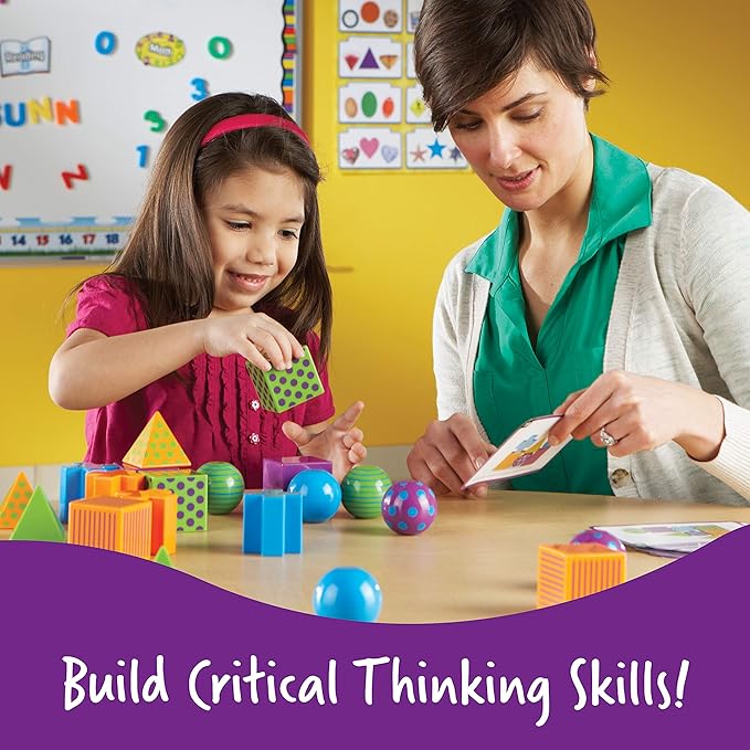 Learning Resources Mental Blox Critical Thinking Game, Homeschool, 20 Blocks, 40 Activity Cards, Ages 5+,Multicolor