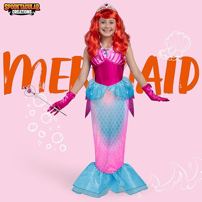 Spooktacular Creations Halloween Mermaid Costume for Girls, Little Mermaid Dress, Princess Dress Up for Girls 4-6 for DressUp