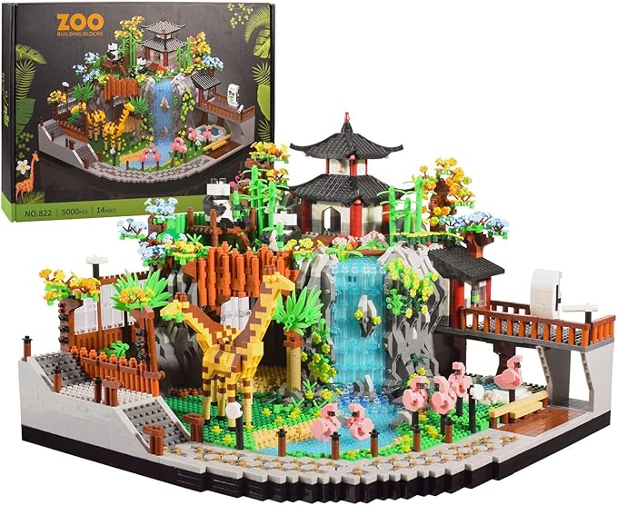 Zoo Building Model Set, 5000 Pcs Zoo Micro Building Toys, Creative Zoological Park Building Model Set, Micro Particle Modular Building House Set, Gift for Adult and Kids (822)