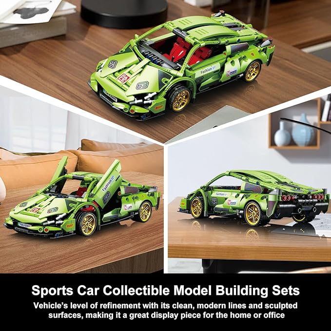 586 Piece Sports Car Model Building Kit for Kids,Teens and Adults,MOC 1:18 Racing Pull Back Car Model Building Set,STEM Educational Building Toy Car,Christmas Birthday Gift for Boy Girl Age 6+
